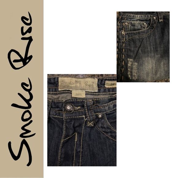 Smoke Rise Men’s Distressed Jeans - Size 34 - Picture 3 of 3